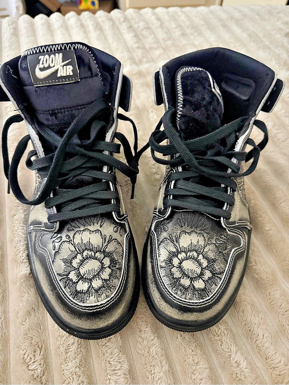 Nike Air Jordan 1 High Zoom CMFT 2 Día De Muertos Sneakers Black & Gray